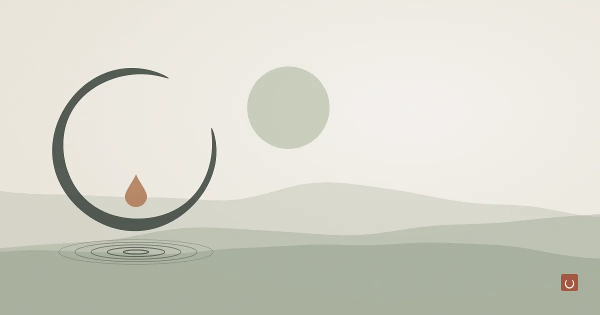 Abstract ink wash illustration of a few simple stones balanced in a calm row, representing clean beauty on a budget