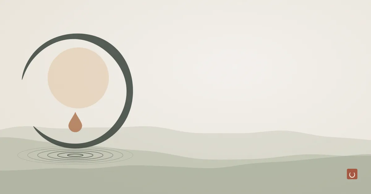 Abstract ink wash illustration of soft bubbles drifting over calm water, representing a gentle sulfate free shampoo